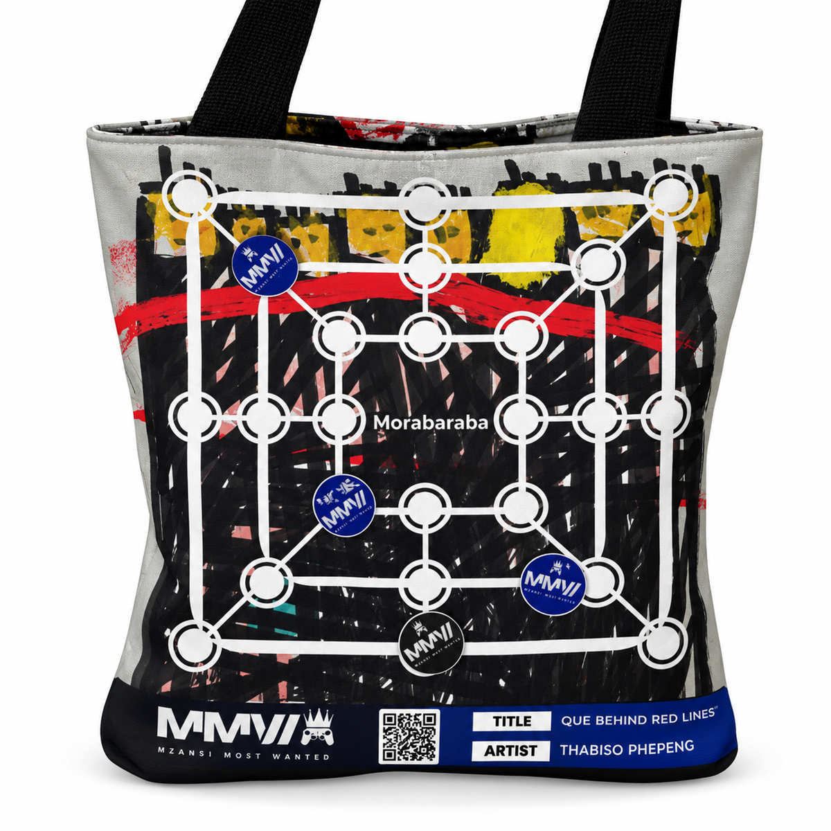 Que Behind Red Lines, Tote Bag